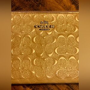 Authentic Coach Metallic Gold Wristlet